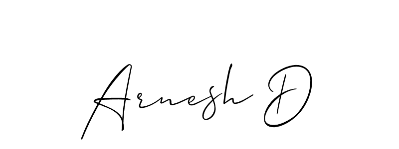 How to make Arnesh D signature? Allison_Script is a professional autograph style. Create handwritten signature for Arnesh D name. Arnesh D signature style 2 images and pictures png