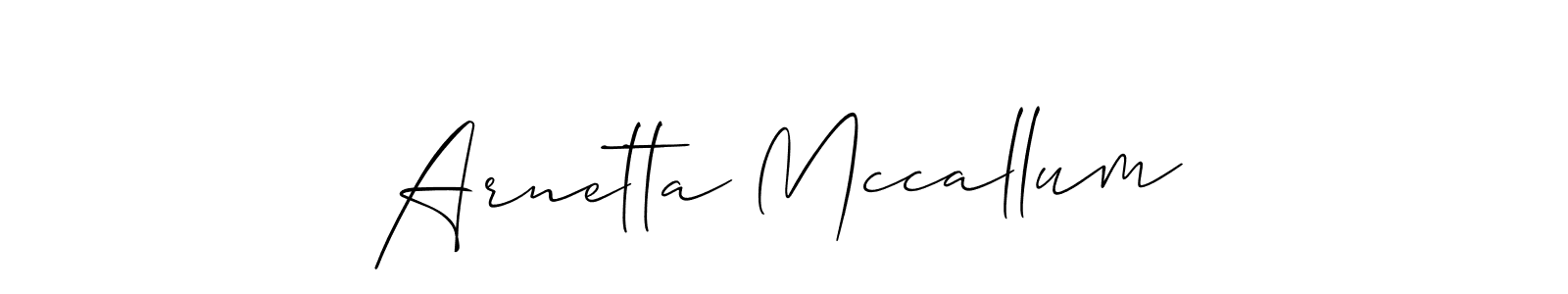 How to make Arnetta Mccallum signature? Allison_Script is a professional autograph style. Create handwritten signature for Arnetta Mccallum name. Arnetta Mccallum signature style 2 images and pictures png