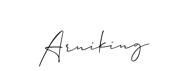 How to make Arniking name signature. Use Allison_Script style for creating short signs online. This is the latest handwritten sign. Arniking signature style 2 images and pictures png