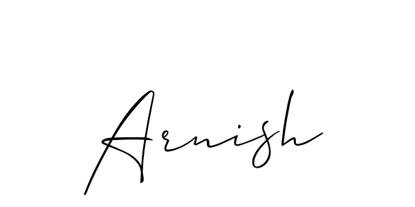 if you are searching for the best signature style for your name Arnish. so please give up your signature search. here we have designed multiple signature styles  using Allison_Script. Arnish signature style 2 images and pictures png