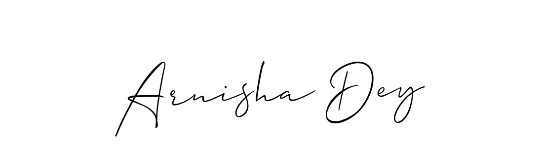 Allison_Script is a professional signature style that is perfect for those who want to add a touch of class to their signature. It is also a great choice for those who want to make their signature more unique. Get Arnisha Dey name to fancy signature for free. Arnisha Dey signature style 2 images and pictures png
