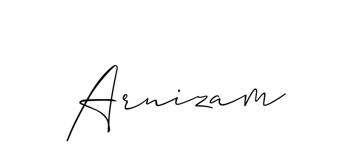 Create a beautiful signature design for name Arnizam. With this signature (Allison_Script) fonts, you can make a handwritten signature for free. Arnizam signature style 2 images and pictures png