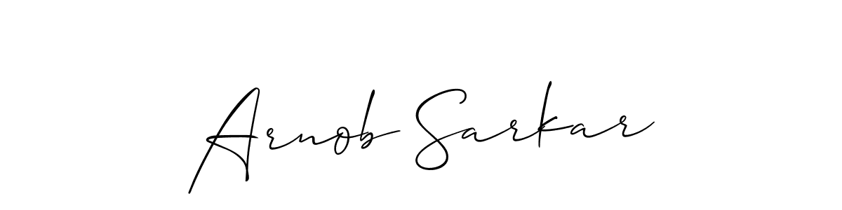 It looks lik you need a new signature style for name Arnob Sarkar. Design unique handwritten (Allison_Script) signature with our free signature maker in just a few clicks. Arnob Sarkar signature style 2 images and pictures png