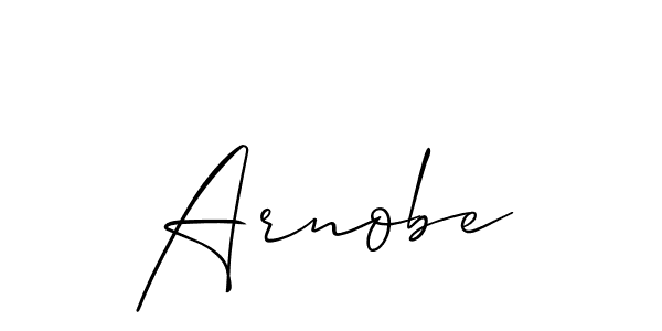 The best way (Allison_Script) to make a short signature is to pick only two or three words in your name. The name Arnobe include a total of six letters. For converting this name. Arnobe signature style 2 images and pictures png