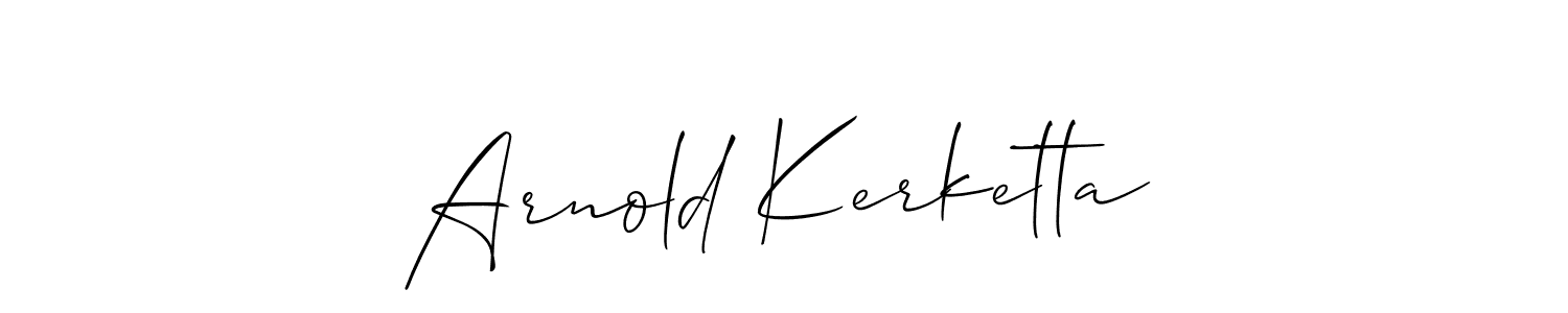 Make a short Arnold Kerketta signature style. Manage your documents anywhere anytime using Allison_Script. Create and add eSignatures, submit forms, share and send files easily. Arnold Kerketta signature style 2 images and pictures png