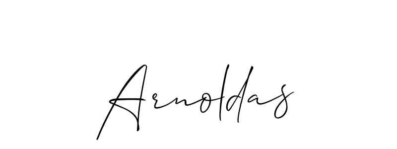 Make a beautiful signature design for name Arnoldas. With this signature (Allison_Script) style, you can create a handwritten signature for free. Arnoldas signature style 2 images and pictures png