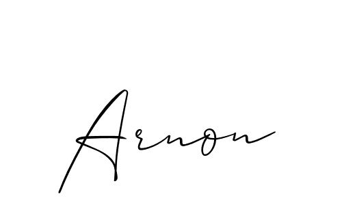 if you are searching for the best signature style for your name Arnon. so please give up your signature search. here we have designed multiple signature styles  using Allison_Script. Arnon signature style 2 images and pictures png