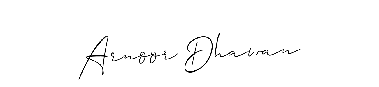 It looks lik you need a new signature style for name Arnoor Dhawan. Design unique handwritten (Allison_Script) signature with our free signature maker in just a few clicks. Arnoor Dhawan signature style 2 images and pictures png