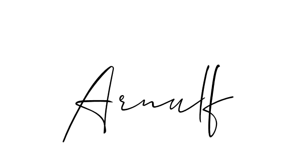 Make a beautiful signature design for name Arnulf. With this signature (Allison_Script) style, you can create a handwritten signature for free. Arnulf signature style 2 images and pictures png