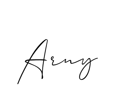 The best way (Allison_Script) to make a short signature is to pick only two or three words in your name. The name Arny include a total of six letters. For converting this name. Arny signature style 2 images and pictures png