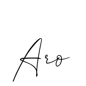 Use a signature maker to create a handwritten signature online. With this signature software, you can design (Allison_Script) your own signature for name Aro. Aro signature style 2 images and pictures png
