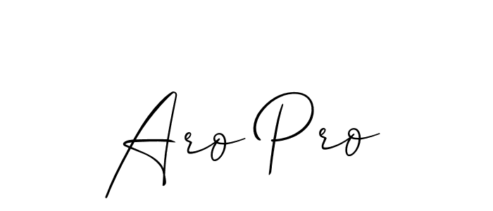 Also You can easily find your signature by using the search form. We will create Aro Pro name handwritten signature images for you free of cost using Allison_Script sign style. Aro Pro signature style 2 images and pictures png