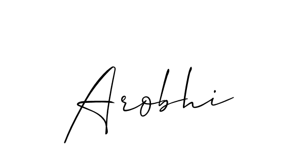 It looks lik you need a new signature style for name Arobhi. Design unique handwritten (Allison_Script) signature with our free signature maker in just a few clicks. Arobhi signature style 2 images and pictures png