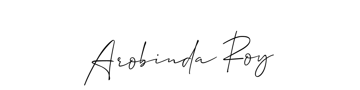 You should practise on your own different ways (Allison_Script) to write your name (Arobinda Roy) in signature. don't let someone else do it for you. Arobinda Roy signature style 2 images and pictures png