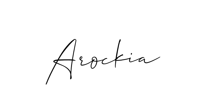 How to Draw Arockia signature style? Allison_Script is a latest design signature styles for name Arockia. Arockia signature style 2 images and pictures png