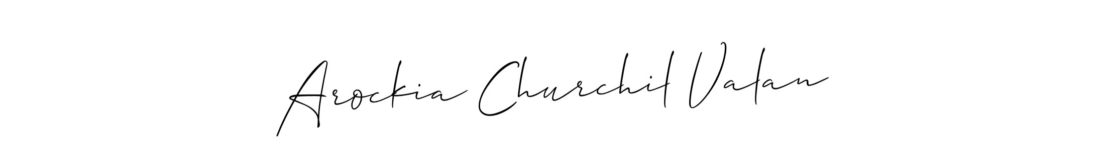 Arockia Churchil Valan stylish signature style. Best Handwritten Sign (Allison_Script) for my name. Handwritten Signature Collection Ideas for my name Arockia Churchil Valan. Arockia Churchil Valan signature style 2 images and pictures png