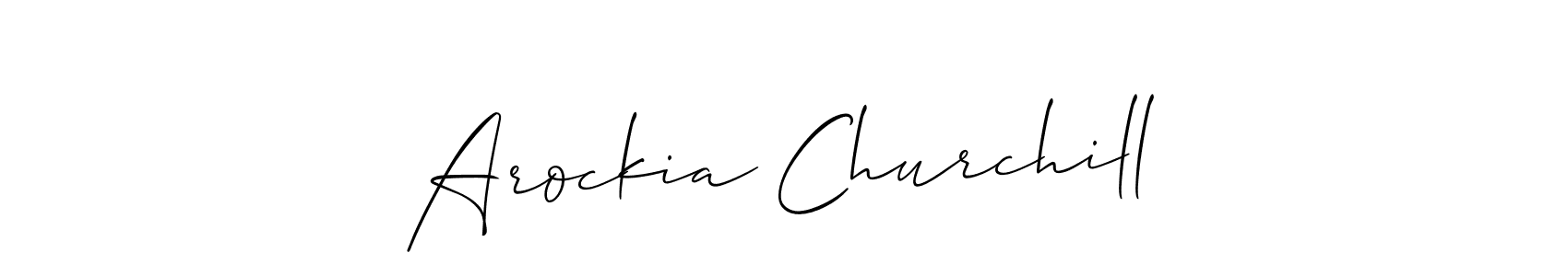 How to make Arockia Churchill name signature. Use Allison_Script style for creating short signs online. This is the latest handwritten sign. Arockia Churchill signature style 2 images and pictures png
