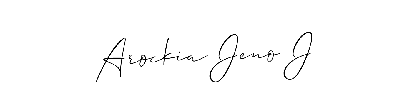 How to make Arockia Jeno J signature? Allison_Script is a professional autograph style. Create handwritten signature for Arockia Jeno J name. Arockia Jeno J signature style 2 images and pictures png