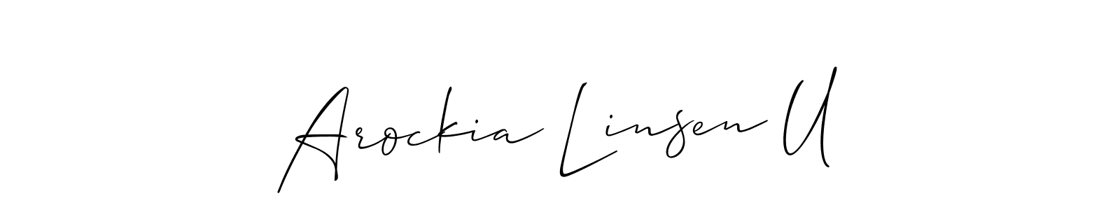 Make a beautiful signature design for name Arockia Linsen U. Use this online signature maker to create a handwritten signature for free. Arockia Linsen U signature style 2 images and pictures png
