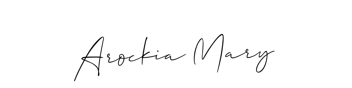 Also we have Arockia Mary name is the best signature style. Create professional handwritten signature collection using Allison_Script autograph style. Arockia Mary signature style 2 images and pictures png