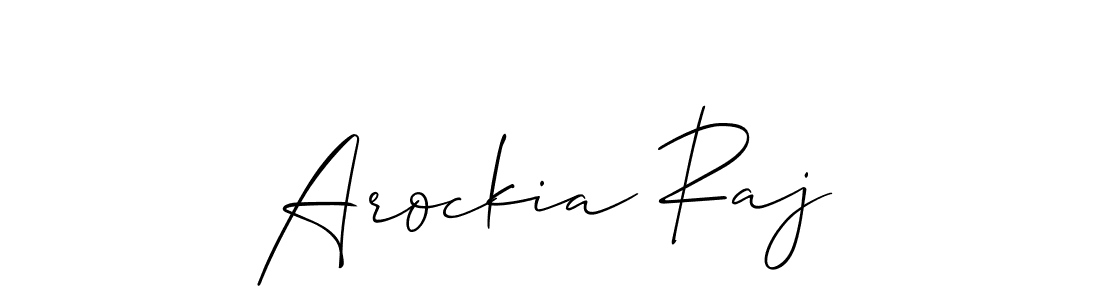Allison_Script is a professional signature style that is perfect for those who want to add a touch of class to their signature. It is also a great choice for those who want to make their signature more unique. Get Arockia Raj name to fancy signature for free. Arockia Raj signature style 2 images and pictures png