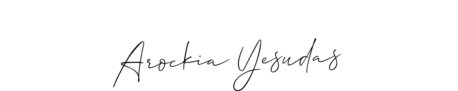 Create a beautiful signature design for name Arockia Yesudas. With this signature (Allison_Script) fonts, you can make a handwritten signature for free. Arockia Yesudas signature style 2 images and pictures png