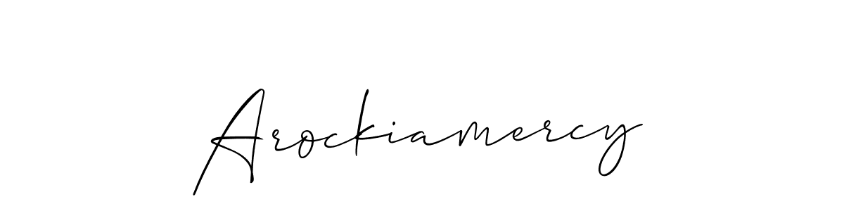 How to make Arockiamercy name signature. Use Allison_Script style for creating short signs online. This is the latest handwritten sign. Arockiamercy signature style 2 images and pictures png