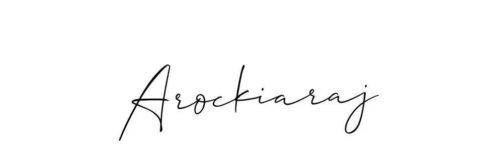 Use a signature maker to create a handwritten signature online. With this signature software, you can design (Allison_Script) your own signature for name Arockiaraj. Arockiaraj signature style 2 images and pictures png