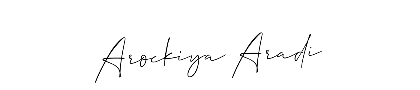 You should practise on your own different ways (Allison_Script) to write your name (Arockiya Aradi) in signature. don't let someone else do it for you. Arockiya Aradi signature style 2 images and pictures png