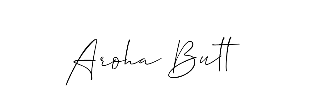 How to make Aroha Butt name signature. Use Allison_Script style for creating short signs online. This is the latest handwritten sign. Aroha Butt signature style 2 images and pictures png