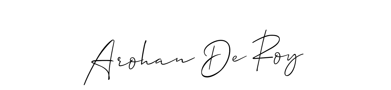 Use a signature maker to create a handwritten signature online. With this signature software, you can design (Allison_Script) your own signature for name Arohan De Roy. Arohan De Roy signature style 2 images and pictures png
