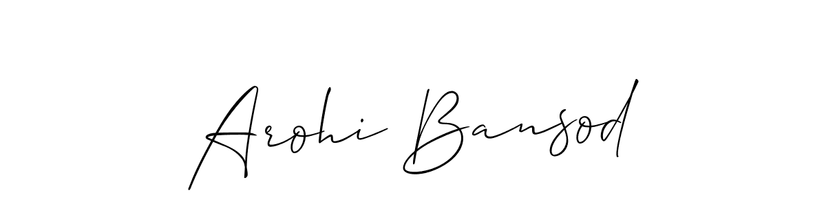 Similarly Allison_Script is the best handwritten signature design. Signature creator online .You can use it as an online autograph creator for name Arohi Bansod. Arohi Bansod signature style 2 images and pictures png