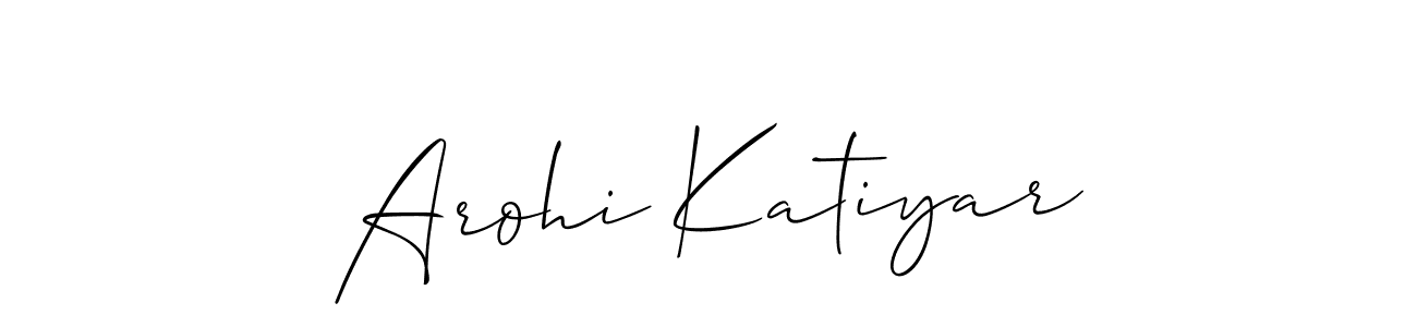 It looks lik you need a new signature style for name Arohi Katiyar. Design unique handwritten (Allison_Script) signature with our free signature maker in just a few clicks. Arohi Katiyar signature style 2 images and pictures png