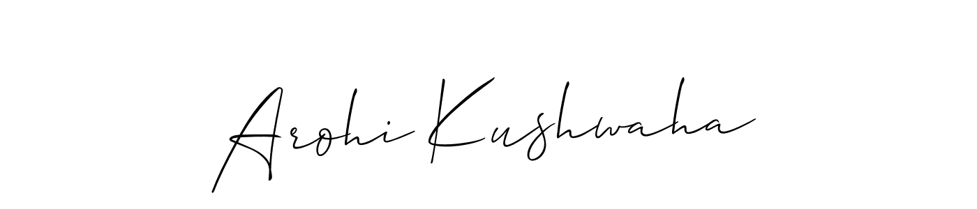 How to make Arohi Kushwaha signature? Allison_Script is a professional autograph style. Create handwritten signature for Arohi Kushwaha name. Arohi Kushwaha signature style 2 images and pictures png