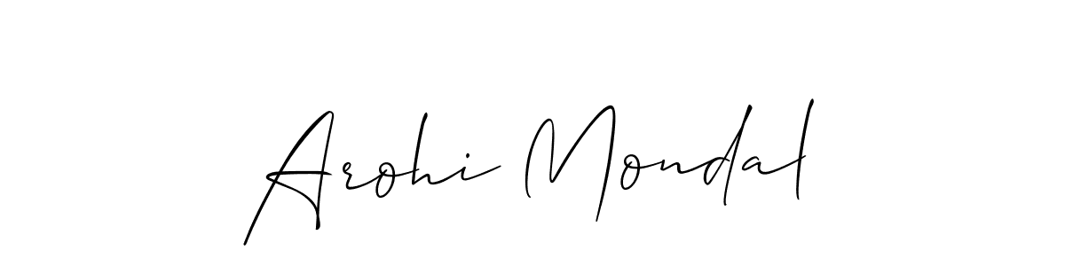 if you are searching for the best signature style for your name Arohi Mondal. so please give up your signature search. here we have designed multiple signature styles  using Allison_Script. Arohi Mondal signature style 2 images and pictures png
