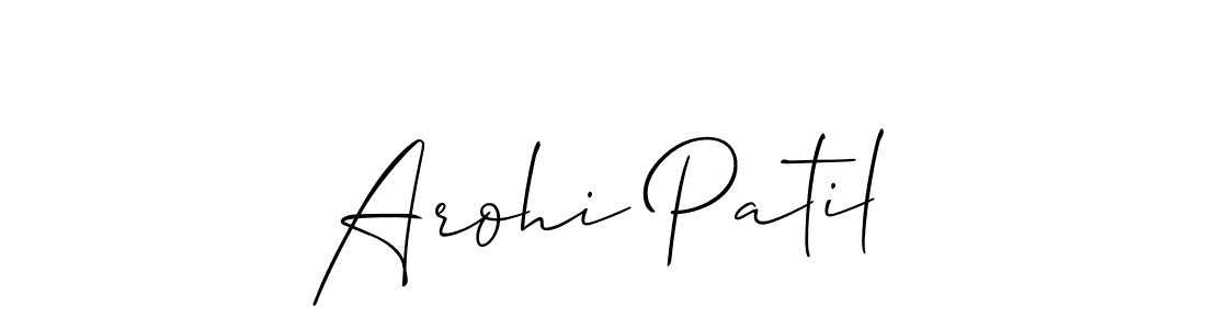 Create a beautiful signature design for name Arohi Patil. With this signature (Allison_Script) fonts, you can make a handwritten signature for free. Arohi Patil signature style 2 images and pictures png