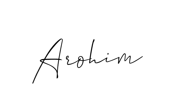 The best way (Allison_Script) to make a short signature is to pick only two or three words in your name. The name Arohim include a total of six letters. For converting this name. Arohim signature style 2 images and pictures png