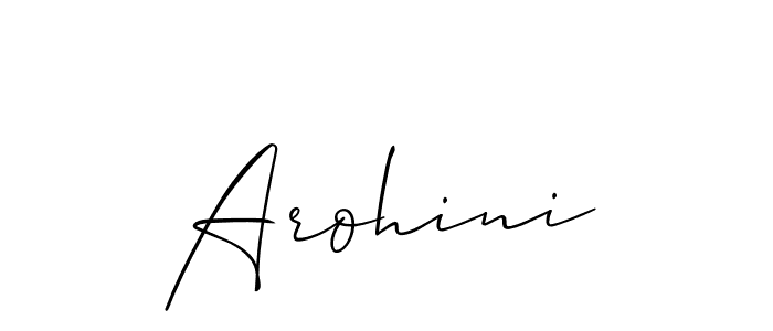 How to make Arohini signature? Allison_Script is a professional autograph style. Create handwritten signature for Arohini name. Arohini signature style 2 images and pictures png