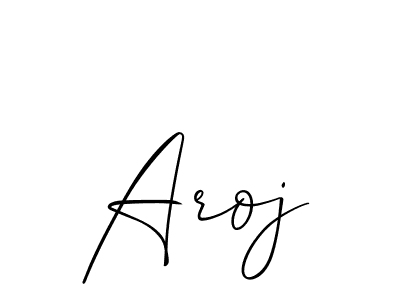 How to make Aroj signature? Allison_Script is a professional autograph style. Create handwritten signature for Aroj name. Aroj signature style 2 images and pictures png