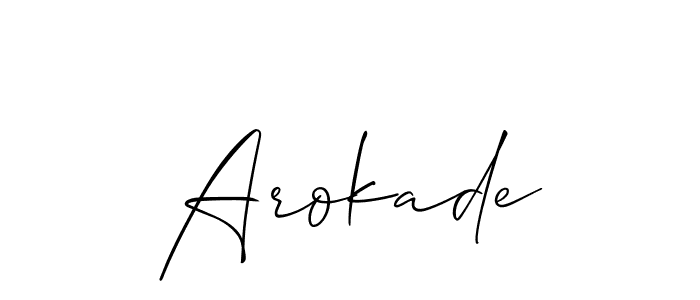 You should practise on your own different ways (Allison_Script) to write your name (Arokade) in signature. don't let someone else do it for you. Arokade signature style 2 images and pictures png