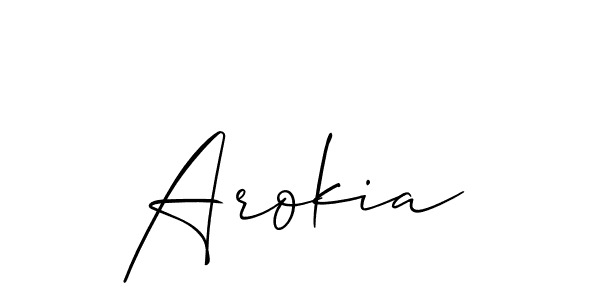 The best way (Allison_Script) to make a short signature is to pick only two or three words in your name. The name Arokia include a total of six letters. For converting this name. Arokia signature style 2 images and pictures png