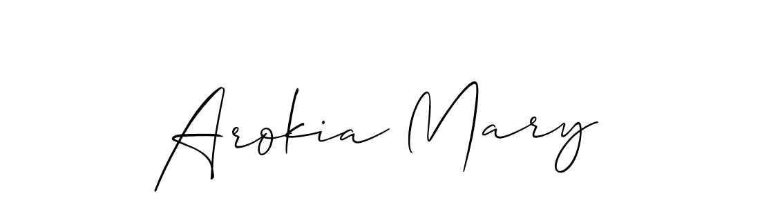 How to make Arokia Mary signature? Allison_Script is a professional autograph style. Create handwritten signature for Arokia Mary name. Arokia Mary signature style 2 images and pictures png