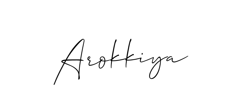 How to make Arokkiya name signature. Use Allison_Script style for creating short signs online. This is the latest handwritten sign. Arokkiya signature style 2 images and pictures png