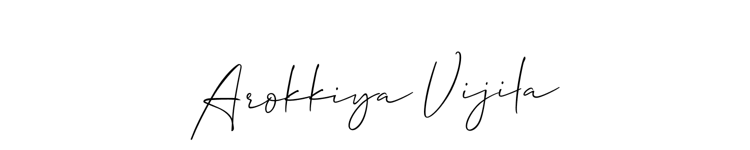 Here are the top 10 professional signature styles for the name Arokkiya Vijila. These are the best autograph styles you can use for your name. Arokkiya Vijila signature style 2 images and pictures png