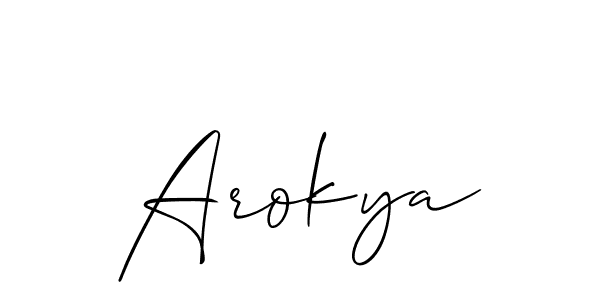 Best and Professional Signature Style for Arokya. Allison_Script Best Signature Style Collection. Arokya signature style 2 images and pictures png
