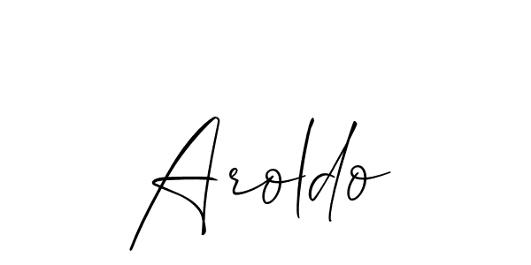 Allison_Script is a professional signature style that is perfect for those who want to add a touch of class to their signature. It is also a great choice for those who want to make their signature more unique. Get Aroldo name to fancy signature for free. Aroldo signature style 2 images and pictures png