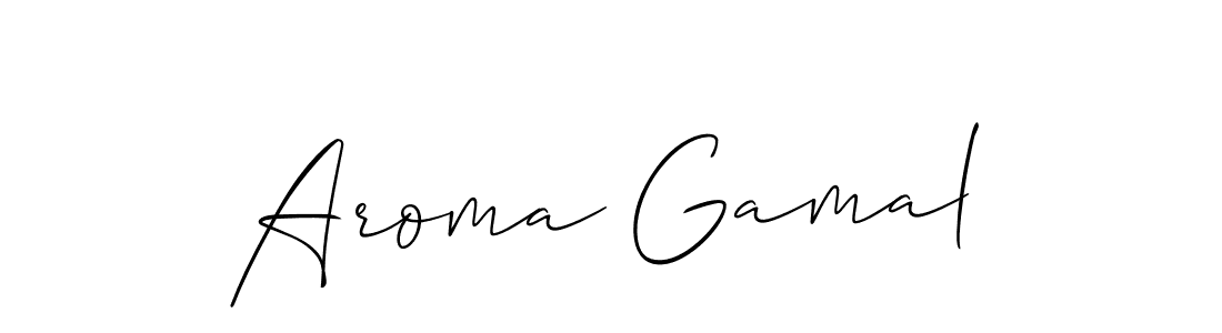 Use a signature maker to create a handwritten signature online. With this signature software, you can design (Allison_Script) your own signature for name Aroma Gamal. Aroma Gamal signature style 2 images and pictures png