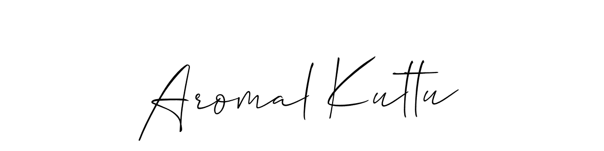 How to make Aromal Kuttu signature? Allison_Script is a professional autograph style. Create handwritten signature for Aromal Kuttu name. Aromal Kuttu signature style 2 images and pictures png
