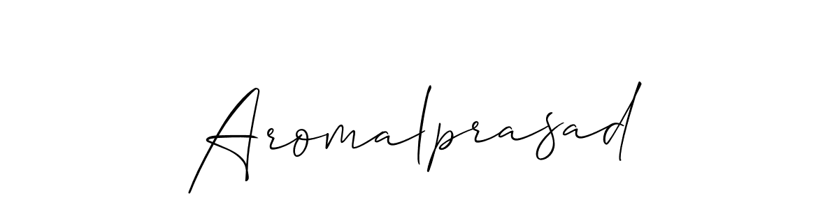 How to Draw Aromalprasad signature style? Allison_Script is a latest design signature styles for name Aromalprasad. Aromalprasad signature style 2 images and pictures png