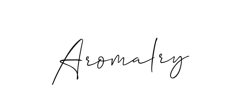 Make a beautiful signature design for name Aromalry. With this signature (Allison_Script) style, you can create a handwritten signature for free. Aromalry signature style 2 images and pictures png